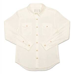 NEW LONG WHARF SUPPLY CO. men's seawell linen work shirt in cream